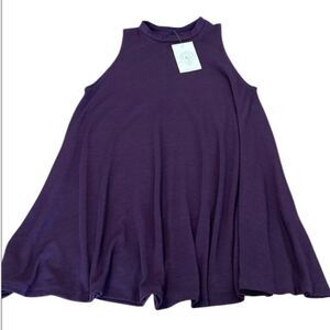 NWT Amerikan basics size Medium sleeveless high neck flowy purple knit tunic